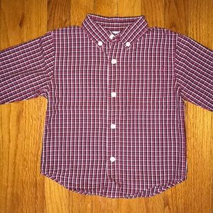 Gymboree 3T Red Plaid Button Down Shirt